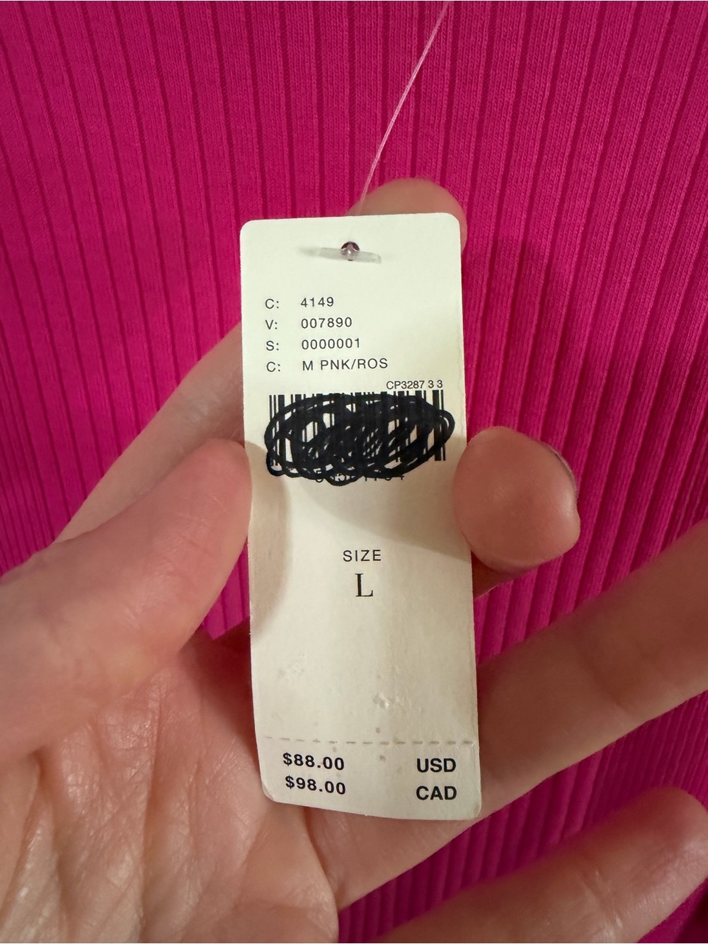 Saturday/Sunday NWT Ribbed Hot Pink Pima Cotton Midi Dress - Picture 5 of 10